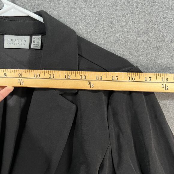 GRAVER Susan Graver LK Fusion 3/4 Sly Cutaway Hem Blazer Black Size Large - Picture 8 of 12